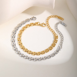Bracciale a Catena Unisex Trendy in Acciaio Inossidabile Placcato Oro, Impermeabile e Antiossidante, Gioielli per Uomo e Donna - Product Image 2