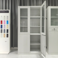 Armoire de classement multi-portes en acier, casier métallique de bureau avec serrure pour le rangement des employés, mobilier de bureau noir