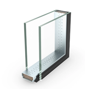 Porte <span class=keywords><strong>d</strong></span>'hôtel encastrée à réduction de bruit avec inserts <span class=keywords><strong>d</strong></span>écoratifs carrés en verre creux <span class=keywords><strong>d</strong></span>époli (9 sections) et cadre en aluminium blanc - Product Image 2