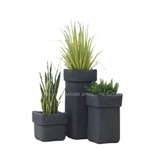 Vaso de planta nórdico para áreas externas, vaso de plantas de fibra de vidro para decoração de jardim e restaurante