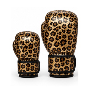 Gants <span class=keywords><strong>de</strong></span> boxe à imprimé léopard 6-12 oz, en <span class=keywords><strong>cuir</strong></span> PU épaissi, rembourrage en mousse, trous <span class=keywords><strong>de</strong></span> ventilation, sangle <span class=keywords><strong>de</strong></span> poignet en velcro, pour enfants et adultes - Product Image 2