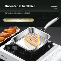 Poêle à frire antiadhésive 3 plis en acier inoxydable 316, compatible induction, lave-vaisselle, pour œufs, steak, poulet, poêle multifonctionnelle
