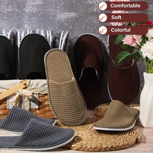 Premium 12 paia antiscivolo usa e getta Hotel per pantofole lavabile Design a punta chiusa riutilizzabile per le damigelle degli ospiti - Product Image 4