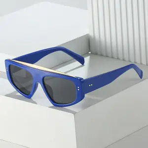 Высококачественные Женские Винтажные Солнцезащитные очки 2023 металлические плоские Ретро треугольные женские солнцезащитные очки кошачий глаз