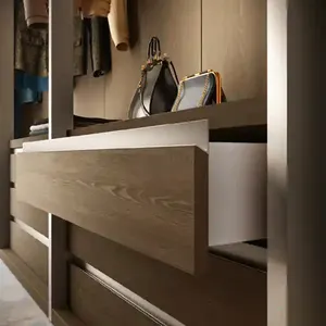 Quarto de cama moderno em forma automática com penteadeira, armário, móveis para quarto em Guangzhou, móveis para casa, madeira