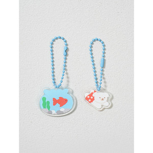 Paese vacanza acrilico portachiavi gatto orso Panda altri animali frutta palla rotolo rettangolare bambola di vetro regalo per gli amici di famiglia - Product Image 1