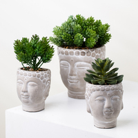 YUANWANG personnalisé plante en pot artificielle bouddha béton fleur Pots de ciment pour plantes Mini pots de bonsaï succulents