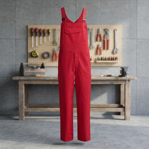 Unisex Red Cotton <b>Waterproof</b> Dust Proof CE Certified <b>Work</b> Coverall with Needle Detection and Digital Printing for Industrial Use - Product Image 4