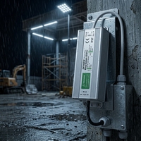 Driver/transformateur/adaptateur LED 60W (étanche IP67), entrée 100V-260V AC, sortie 12V/24V DC basse tension