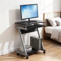 Factory Wholesale Simple Metal Computer Desks Ergonomic Mobile Multifunctional Workstation Storage Small Space Friendly Gaming