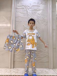 Harga Pabrik Setelan Piyama Anak Lengan Pendek Celana Pendek Tiga Potong Pakaian Tidur Anak Laki-laki Piyama Anak Perempuan Motif Kartun Murah - Product Image 2