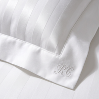 Tissu Jacquard Dobby 100% Coton, Largeur 280 cm, 300TC, Rayures Satinées de 1 cm pour Draps d'Hôtel, Housse de Couette