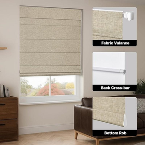 Stores romains modernes à ressorts horizontaux en tissu occultant, faciles à installer, pour fenêtres françaises – Offre spéciale usine - Product Image 4