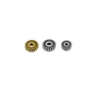 Zinc Alloy Antique <b>Silver</b> Spacer <b>Beads</b> Round For Bracelet Making 8mm Plated Jewelry Findings Components - Product Image 4