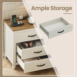 <span class=keywords><strong>Table</strong></span> <span class=keywords><strong>de</strong></span> <span class=keywords><strong>chevet</strong></span> style ferme pour chambre à coucher, collection LIRY, avec 3 tiroirs et station <span class=keywords><strong>de</strong></span> charge, idéale pour appartement - Product Image 6