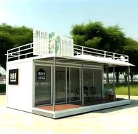 Café en conteneur maritime préfabriqué à 2 étages, magasin de détail modulaire moderne pour centre commercial, taille et couleur personnalisées