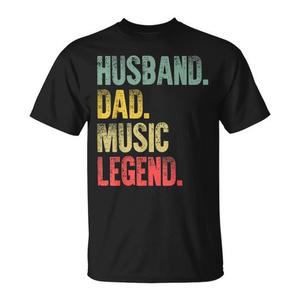 T-shirt retrò da uomo con stampa Husband Dad Music Legend, abbigliamento casual da uomo - Product Image 1
