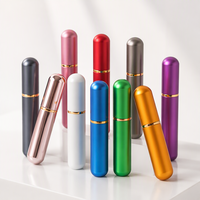 Tube inhalateur rond et fin avec revêtement en verre, boîtier en aluminium de 9,2 cm, flacon d'aromathérapie nasal rechargeable pour huile essentielle