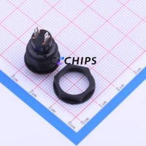 PB-01-PP-R Push Button Switch Switch No Lock Round Button Through Hole 3A - Product Image 2