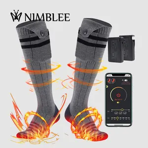 Custom Winter Sports Foot Warmer Heat Thermal Heating Battery Powered ski Heated Socks with battery