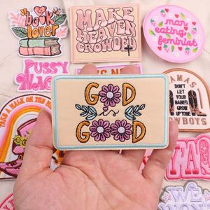 Patch brodé thermocollant rose tendance style western pour casquettes de camionneur et vêtements, personnalisable avec logo, vente en gros - Product Image 2