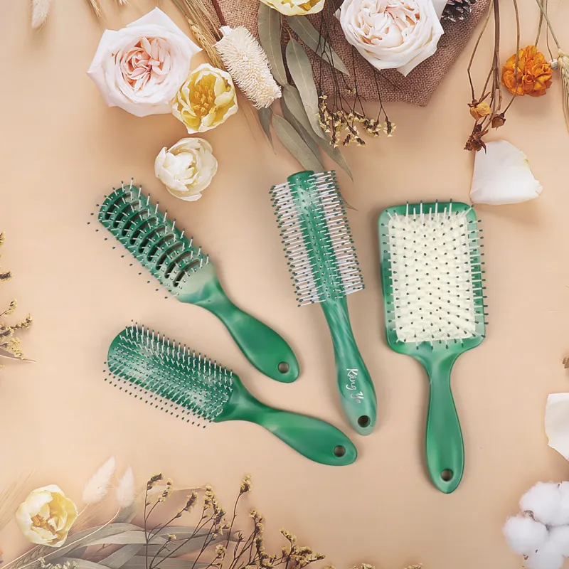 Pettine districante a spazzola con ventilazione degradabile per capelli ricci spessi e lisci asciutti e spazzole bagnate lisciano rapidamente i capelli