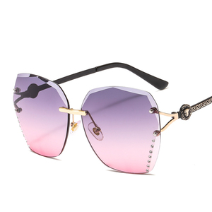 Jaspeer 2019 diamantes OEM mezclado gafas de sol UV400 las mujeres sin montura océano de las gafas de sol - Product Image 5