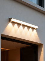 Applique murale LED extérieure en aluminium étanche à énergie solaire IP55 pour cour, façade de magasin et patio