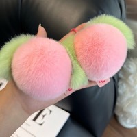 Groothandel Zachte Pluizige Perzik Sleutelhangers Roze Pluche Design Klauwautomaat Speelgoed Draagbaar voor Tassen Sleutels Telefoon Hangend