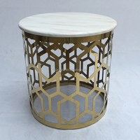 Table basse de luxe moderne avec plateau en marbre, structure en acier inoxydable, table d'appoint ronde pour canapé, table d'angle pour salon, meubles