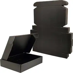Custom Jewelry Box Black Shipping Paper Box 3 ply Cardboard Corrugated Mailer Boxes for Small Business Shipping