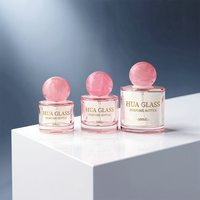 Meistverkaufte Klare Transparente Bedruckbare 30ml 50ml 100ml Leere Parfümflasche mit Harzkugelkappe Glasflasche mit Verpackungsbox
