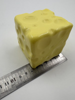 Jouet à presser en PU en forme de bloc de fromage, balle anti-stress souple en PU en forme de beurre, jouet sensoriel à presser en forme de bâton de fromage souple à mémoire de forme - Unisexe pour 14 ans et plus
