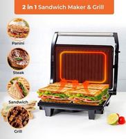 Machine à sandwich électrique 2 tranches, 180 degrés, pour une vie saine, presse à panini antiadhésive, grill, appareil de cuisson