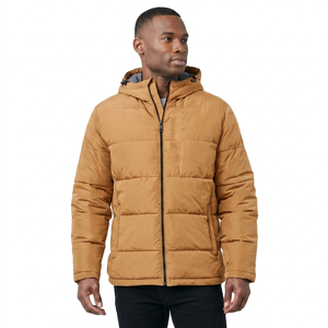 Men's Full Zip Hooded <b>Padded</b> Jacket Warm Quilted Winter Outerwear for Cold Weather - Product Image 1