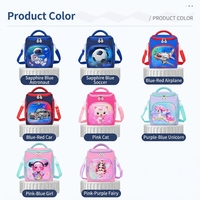Sac à lunch isotherme pour enfants, grande capacité, sac thermique en tissu Oxford, fermeture éclair, portable, motifs de dessins animés mignons, pour l'école et le bureau des enfants