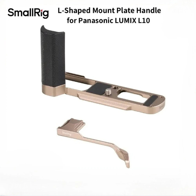 For for LUMIX L10 Thumb Grip with Hot Shoe Mount Ergonomic Side Grip Handle Aluminum Alloy L-Shaped