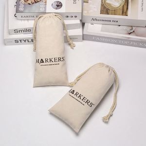 Sacs d'emballage en coton de couleur naturelle personnalisés, pochettes cadeaux en coton mousseline pour bouteilles - Product Image 4