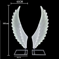 Décoration de mariage, ailes d'ange luminescentes, lampe, ailes de fée pour fête, fond de scène de mariage, chemin de scène, ailes lumineuses LED, support lumineux