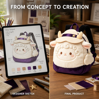 Sac à dos enfant personnalisé en peluche motif cowboy ou mouton, service OEM ODM pour cadeaux promotionnels de marque en gros