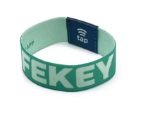 Échantillon Gratuit Bracelet NFC Personnalisé avec Logo pour Festival, en Tissu Élastique Réutilisable NTAG213, pour Paiement Sans Espèces et Accès aux Événements