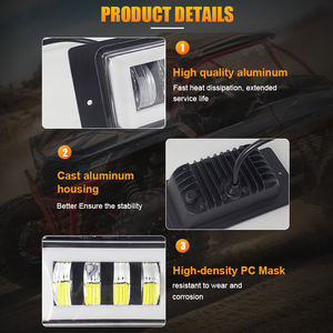 Proyector LED de Ojos de Ángel amarillo, luces antiniebla para <span class=keywords><strong>LADA</strong></span> <span class=keywords><strong>NIVA</strong></span>, faros LED cuadrados, accesorios para coche, nueva condición Para Auto <span class=keywords><strong>Lada</strong></span> - Product Image 6