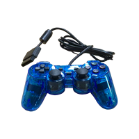 Manette de jeu filaire PS2 bleue manette transparente manette manette bleu clair Controlador Mando Shock PC jeu vidéo Compatible