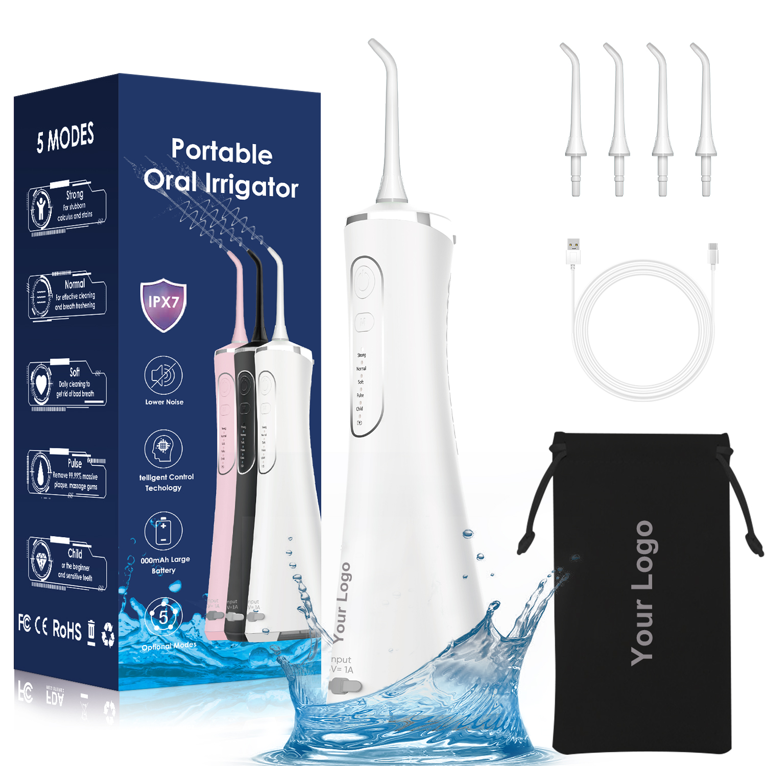 4 Jet Tips,PU travel bag,Charging Cable
