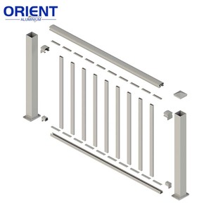 Cấu trúc kính lan can ban công kỹ thuật | tay lan can an toàn cho cầu thang với <span class=keywords><strong>Modular</strong></span> đường sắt kim loại khung - Product Image 4