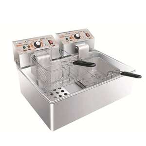 Çift Tank elektrikli patates kızartması ve tavuk fritöz 2 sepet patates cipsi yağı kızartma tavası <span class=keywords><strong>Fast</strong></span> <span class=keywords><strong>Food</strong></span> soba yeni durum - Product Image 2