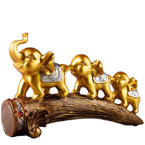 Lucky Elephant Resin Figurine Creative TV Wine Cabinet Living Room Office Entrance Home Desktop Decor Antique Xiangli - Product Image 1