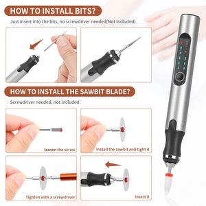 Kit d'outils <span class=keywords><strong>de</strong></span> gravure électrique portable rechargeable <span class=keywords><strong>de</strong></span> qualité industrielle pour la gravure sur métal, verre, bois, le <span class=keywords><strong>perçage</strong></span> et le marquage <span class=keywords><strong>de</strong></span> voitures - Product Image 4