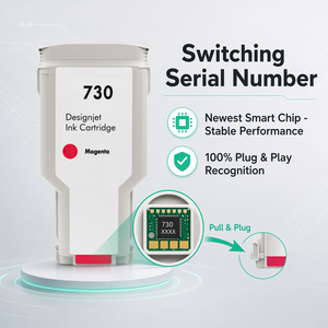 ตลับหมึกพิมพ์ OCBESTJET 300 มล. <span class=keywords><strong>730</strong></span> ใช้ร่วมกันได้ พร้อมชิปหมายเลขซีเรียลที่เปลี่ยนได้ สำหรับ HP DesignJet T1600/T2600/T1700 ชุด 6 สี - Product Image 2