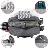 Sac de sport pliable léger avec compartiment à chaussures et poche humide/sèche, sac de voyage 38L résistant à l'eau pour femmes, hommes, fitness, yoga, voyage